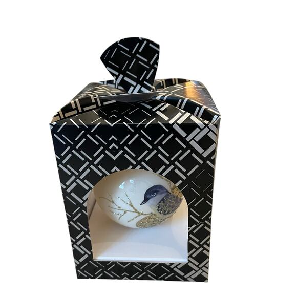 VITBIS Poland Hand Painted Glass Ornament 4in Blue Bird Gold Pinecone NEW - Picture 7 of 10